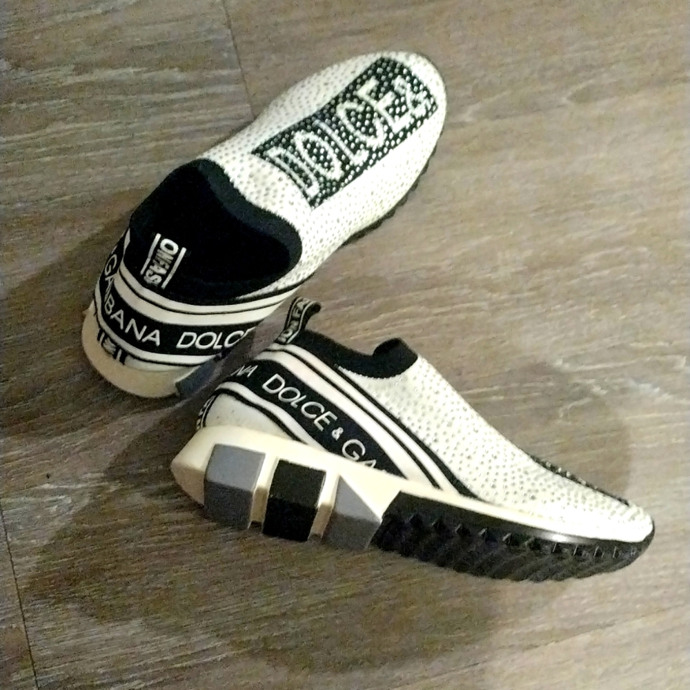 Dolce & Gabbana Blk/White Slip-on Sneakers  Uk38